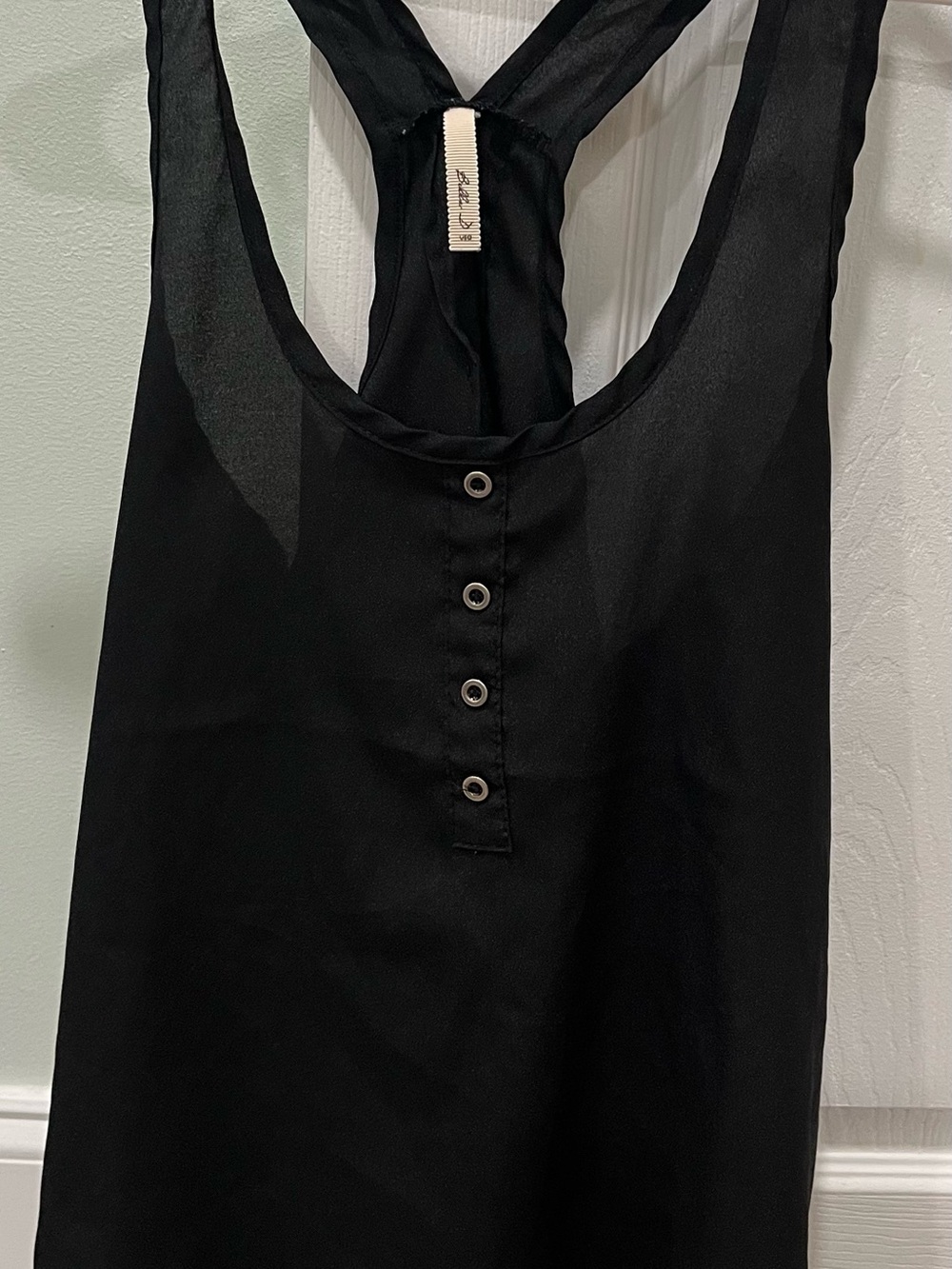 Bella D black razor back silky tank